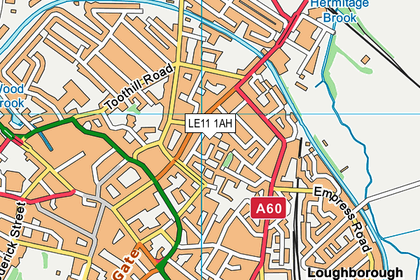 LE11 1AH map - OS VectorMap District (Ordnance Survey) LE11 1AH map - OS VectorMap District (Ordnance Survey)