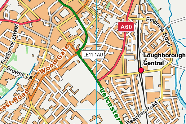 LE11 1AU map - OS VectorMap District (Ordnance Survey)