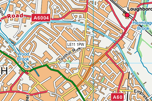 LE11 1PW map - OS VectorMap District (Ordnance Survey)