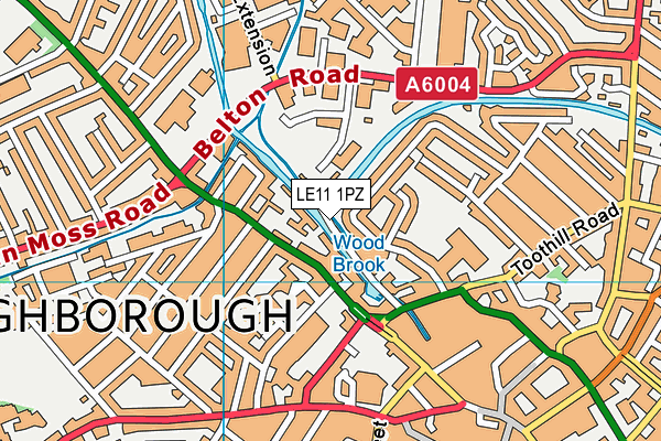 LE11 1PZ map - OS VectorMap District (Ordnance Survey)
