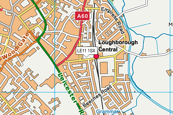 LE11 1SX map - OS VectorMap District (Ordnance Survey)