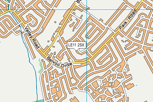 LE11 2SX map - OS VectorMap District (Ordnance Survey) LE11 2SX map - OS VectorMap District (Ordnance Survey)