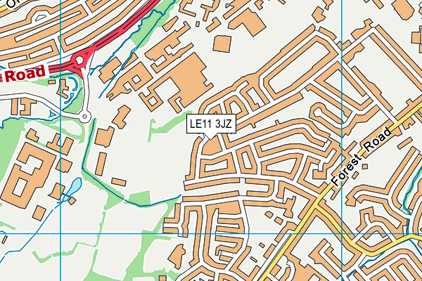 LE11 3JZ map - OS VectorMap District (Ordnance Survey) LE11 3JZ map - OS VectorMap District (Ordnance Survey)