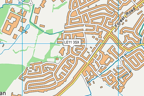 LE11 3SX map - OS VectorMap District (Ordnance Survey) LE11 3SX map - OS VectorMap District (Ordnance Survey)