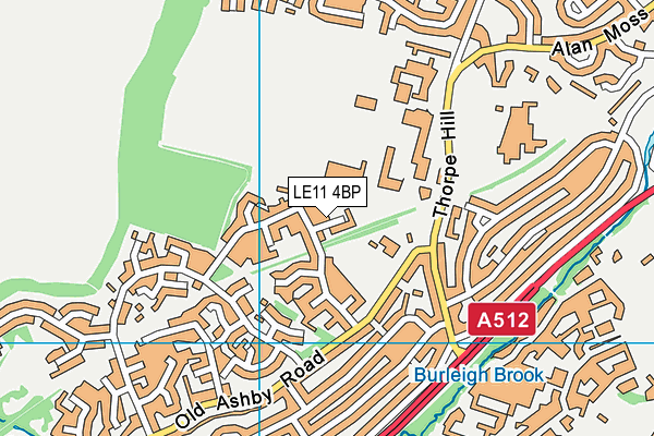 LE11 4BP map - OS VectorMap District (Ordnance Survey)
