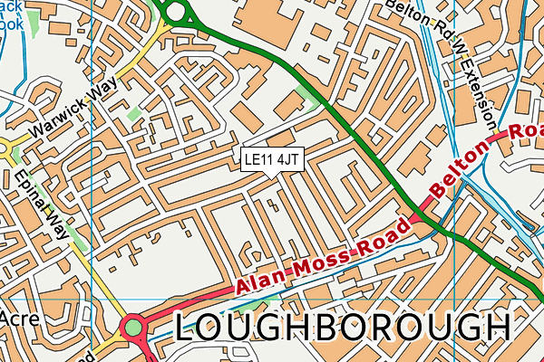 LE11 4JT map - OS VectorMap District (Ordnance Survey) LE11 4JT map - OS VectorMap District (Ordnance Survey)