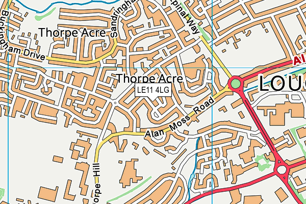 LE11 4LG map - OS VectorMap District (Ordnance Survey) LE11 4LG map - OS VectorMap District (Ordnance Survey)