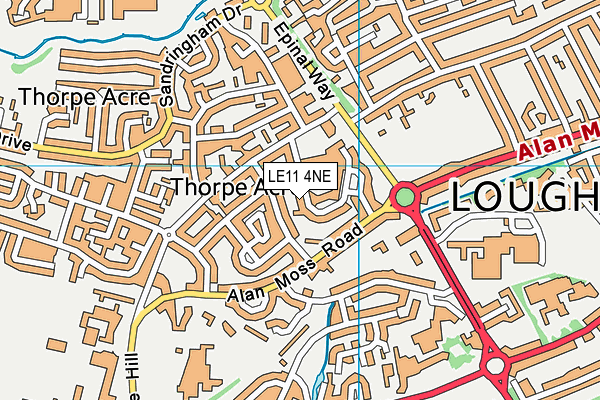 LE11 4NE map - OS VectorMap District (Ordnance Survey) LE11 4NE map - OS VectorMap District (Ordnance Survey)