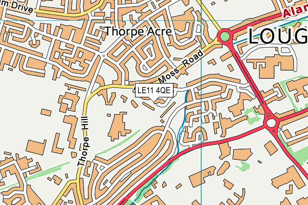LE11 4QE map - OS VectorMap District (Ordnance Survey) LE11 4QE map - OS VectorMap District (Ordnance Survey)