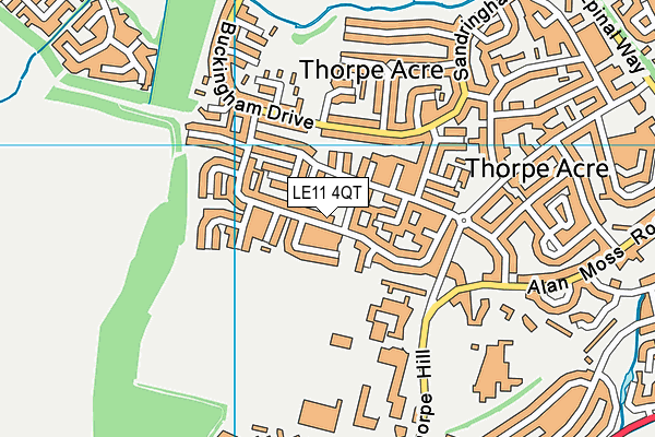 LE11 4QT map - OS VectorMap District (Ordnance Survey) LE11 4QT map - OS VectorMap District (Ordnance Survey)