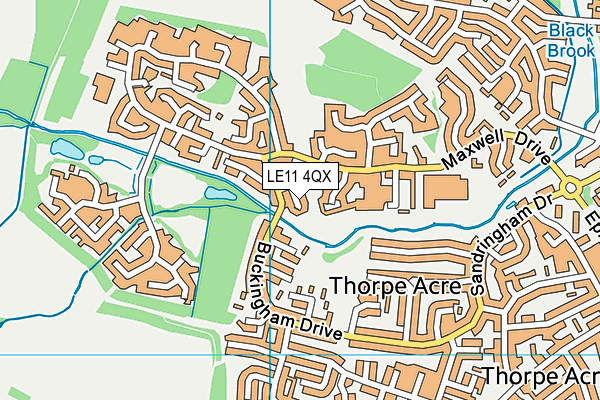 LE11 4QX map - OS VectorMap District (Ordnance Survey) LE11 4QX map - OS VectorMap District (Ordnance Survey)