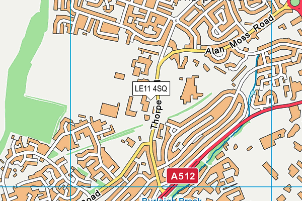LE11 4SQ map - OS VectorMap District (Ordnance Survey) LE11 4SQ map - OS VectorMap District (Ordnance Survey)