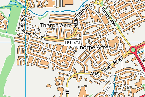 LE11 4TJ map - OS VectorMap District (Ordnance Survey) LE11 4TJ map - OS VectorMap District (Ordnance Survey)