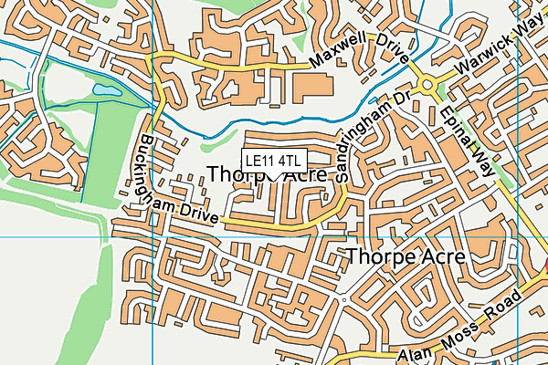 LE11 4TL map - OS VectorMap District (Ordnance Survey) LE11 4TL map - OS VectorMap District (Ordnance Survey)