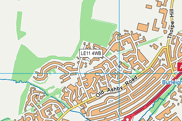 LE11 4WB map - OS VectorMap District (Ordnance Survey) LE11 4WB map - OS VectorMap District (Ordnance Survey)