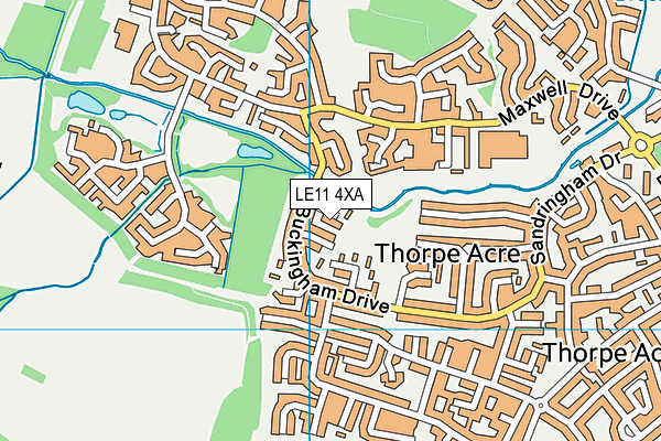 LE11 4XA map - OS VectorMap District (Ordnance Survey) LE11 4XA map - OS VectorMap District (Ordnance Survey)