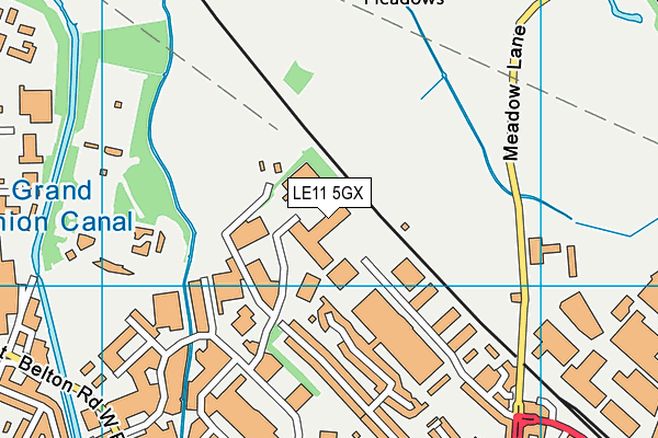 LE11 5GX map - OS VectorMap District (Ordnance Survey) LE11 5GX map - OS VectorMap District (Ordnance Survey)