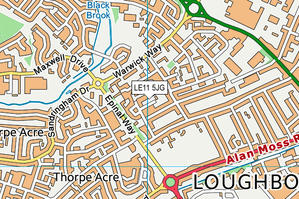 LE11 5JG map - OS VectorMap District (Ordnance Survey) LE11 5JG map - OS VectorMap District (Ordnance Survey)