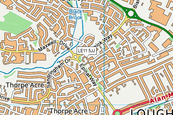 LE11 5JJ map - OS VectorMap District (Ordnance Survey) LE11 5JJ map - OS VectorMap District (Ordnance Survey)