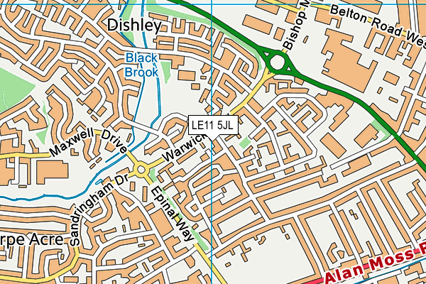 LE11 5JL map - OS VectorMap District (Ordnance Survey) LE11 5JL map - OS VectorMap District (Ordnance Survey)