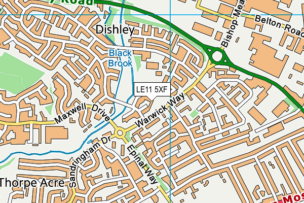 LE11 5XF map - OS VectorMap District (Ordnance Survey) LE11 5XF map - OS VectorMap District (Ordnance Survey)