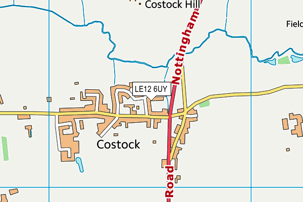 LE12 6UY map - OS VectorMap District (Ordnance Survey)