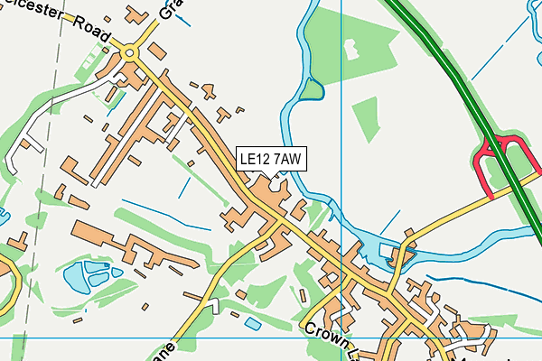 LE12 7AW map - OS VectorMap District (Ordnance Survey) LE12 7AW map - OS VectorMap District (Ordnance Survey)
