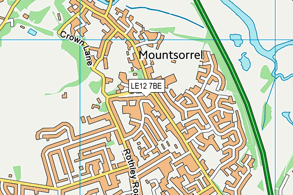 LE12 7BE map - OS VectorMap District (Ordnance Survey) LE12 7BE map - OS VectorMap District (Ordnance Survey)