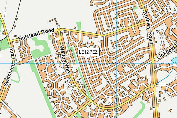 LE12 7EZ map - OS VectorMap District (Ordnance Survey)