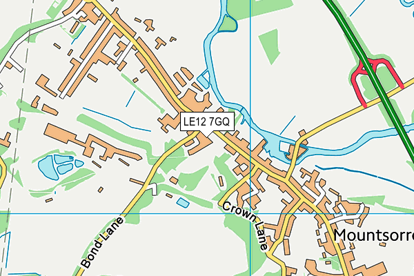 LE12 7GQ map - OS VectorMap District (Ordnance Survey) LE12 7GQ map - OS VectorMap District (Ordnance Survey)