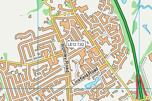 LE12 7JQ map - OS VectorMap District (Ordnance Survey) LE12 7JQ map - OS VectorMap District (Ordnance Survey)