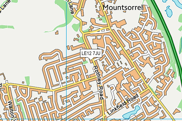 LE12 7JU map - OS VectorMap District (Ordnance Survey) LE12 7JU map - OS VectorMap District (Ordnance Survey)