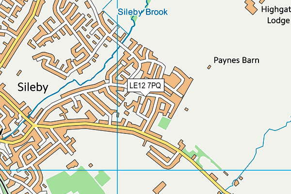 LE12 7PQ map - OS VectorMap District (Ordnance Survey) LE12 7PQ map - OS VectorMap District (Ordnance Survey)