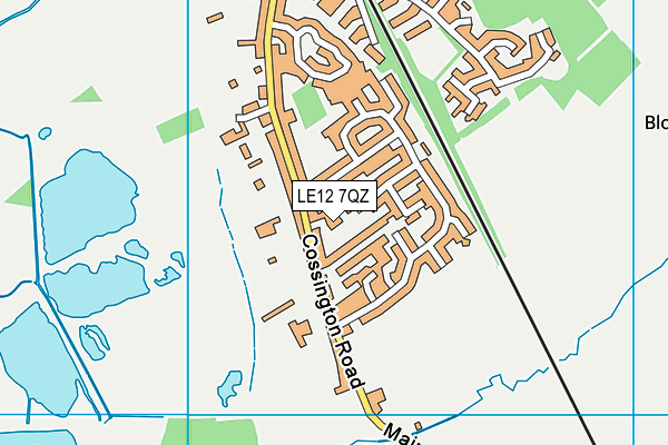 LE12 7QZ map - OS VectorMap District (Ordnance Survey) LE12 7QZ map - OS VectorMap District (Ordnance Survey)
