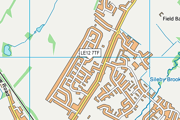 LE12 7TF map - OS VectorMap District (Ordnance Survey)