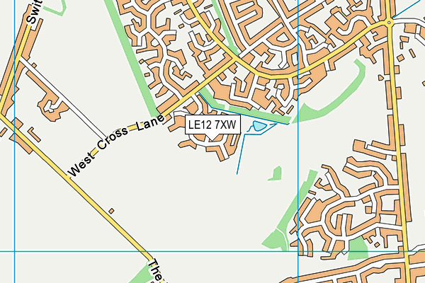 LE12 7XW map - OS VectorMap District (Ordnance Survey) LE12 7XW map - OS VectorMap District (Ordnance Survey)