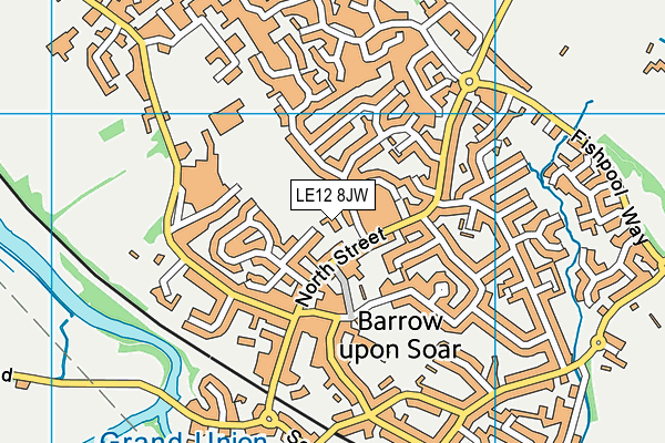 LE12 8JW map - OS VectorMap District (Ordnance Survey) LE12 8JW map - OS VectorMap District (Ordnance Survey)