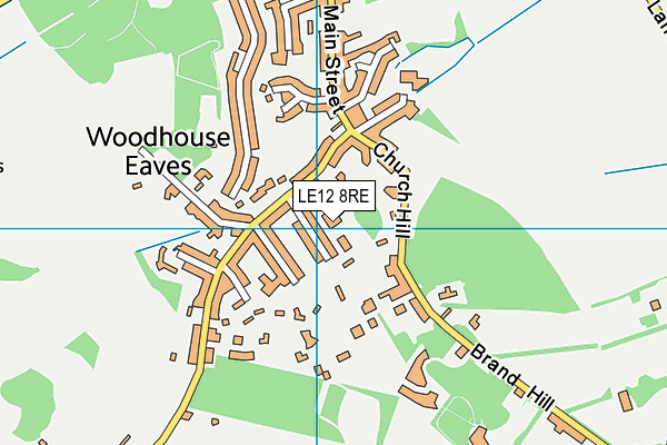 LE12 8RE map - OS VectorMap District (Ordnance Survey)