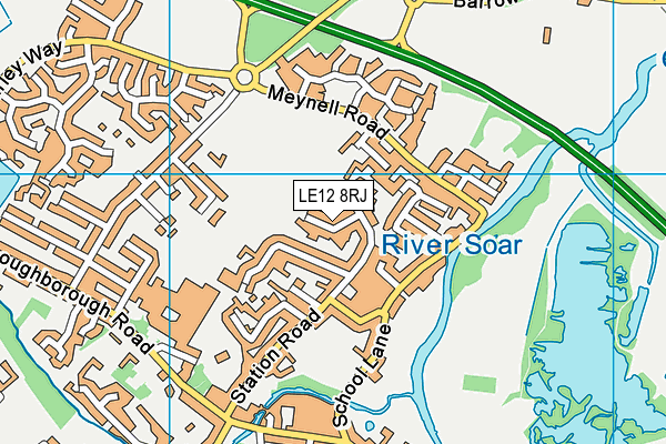 LE12 8RJ map - OS VectorMap District (Ordnance Survey) LE12 8RJ map - OS VectorMap District (Ordnance Survey)