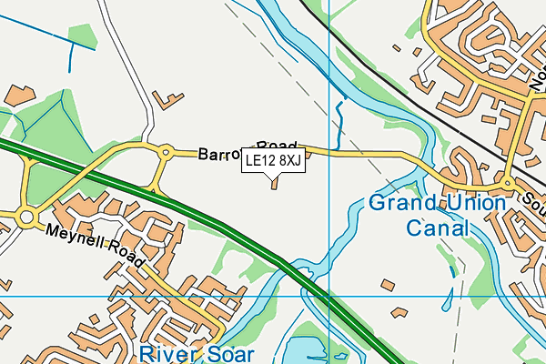 LE12 8XJ map - OS VectorMap District (Ordnance Survey) LE12 8XJ map - OS VectorMap District (Ordnance Survey)