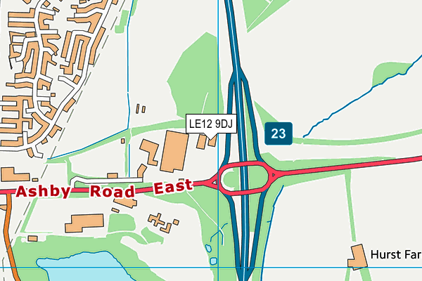 LE12 9DJ map - OS VectorMap District (Ordnance Survey) LE12 9DJ map - OS VectorMap District (Ordnance Survey)