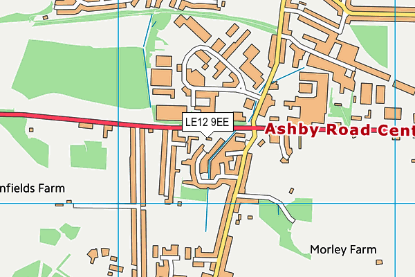 LE12 9EE map - OS VectorMap District (Ordnance Survey)