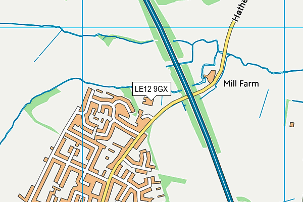 LE12 9GX map - OS VectorMap District (Ordnance Survey) LE12 9GX map - OS VectorMap District (Ordnance Survey)