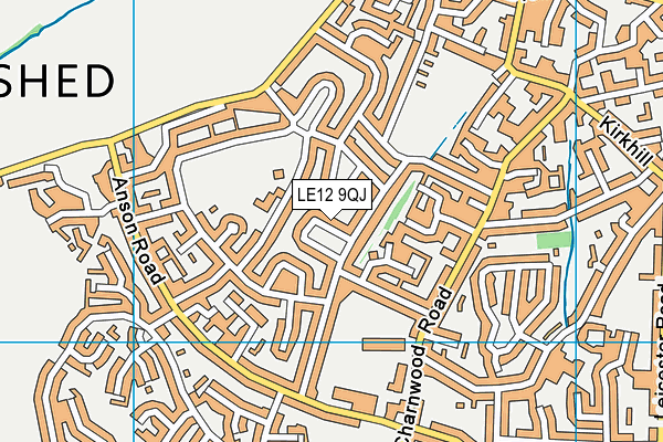 LE12 9QJ map - OS VectorMap District (Ordnance Survey) LE12 9QJ map - OS VectorMap District (Ordnance Survey)