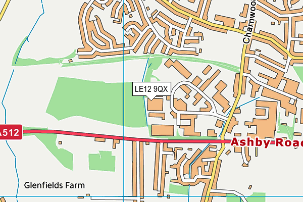 LE12 9QX map - OS VectorMap District (Ordnance Survey) LE12 9QX map - OS VectorMap District (Ordnance Survey)