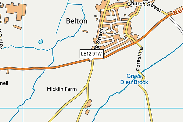 LE12 9TW map - OS VectorMap District (Ordnance Survey) LE12 9TW map - OS VectorMap District (Ordnance Survey)