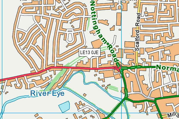 LE13 0JE map - OS VectorMap District (Ordnance Survey) LE13 0JE map - OS VectorMap District (Ordnance Survey)