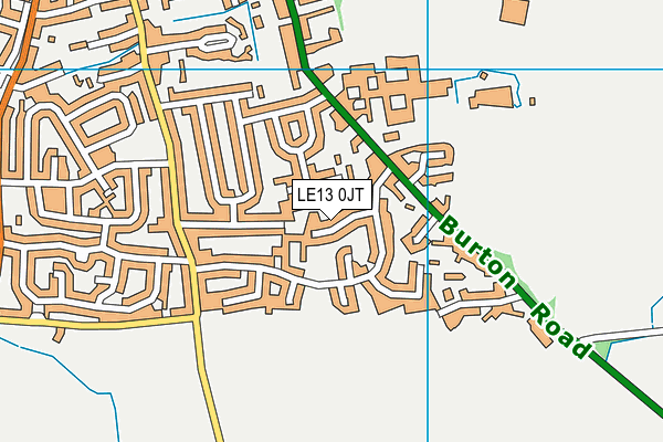 LE13 0JT map - OS VectorMap District (Ordnance Survey) LE13 0JT map - OS VectorMap District (Ordnance Survey)