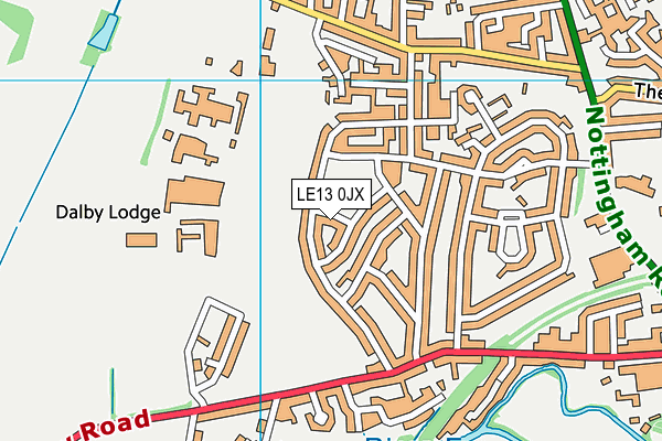 LE13 0JX map - OS VectorMap District (Ordnance Survey) LE13 0JX map - OS VectorMap District (Ordnance Survey)
