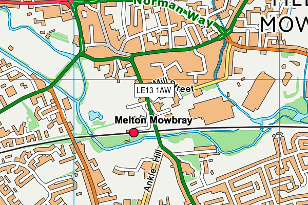 LE13 1AW map - OS VectorMap District (Ordnance Survey) LE13 1AW map - OS VectorMap District (Ordnance Survey)